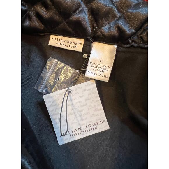 Jillian Jones Intimates velvet quilted collar loungewear jacket L - Picture 5 of 5